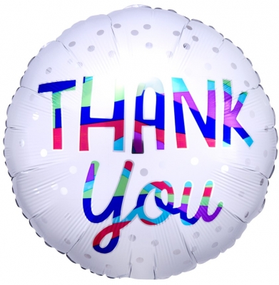 Thank You Silver Dots Standard Foil Balloons 5 Pack