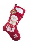 Deluxe Plush Teddy Photo Insert Christmas Stocking 40 x 25cm