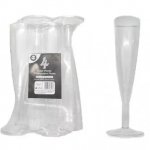 Reusable Clear Plastic Champagne Flutes 4PC