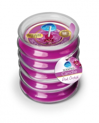 Ribbed Glass Candle Pink Orchid 120g