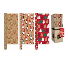 Christmas 2m Kraft Festive Fun Wrap