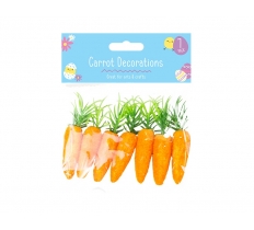 EASTER BONNET CARROT DECORATIONS - 7 PACK