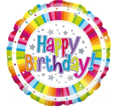 Oaktree 18" Bright Stripe Birthday Holographic