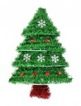 Tinsel Tree Plaque 35Cm With Decoration