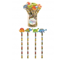 Dinosaur Pencils With Eraser Top X 24 ( 21p Each )