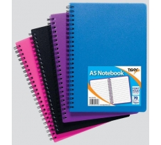 Tiger A5 Polyprop Twin Wire Notebook 140 Pages