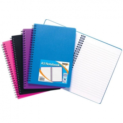 Tiger A5 Polyprop Twin Wire Notebook 140 Pages