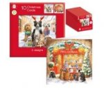 Christmas Square Traditional Pup & Kit Card Pack Of 10