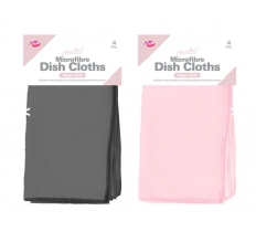 Microfibre Coloured Dish Cloths 4 Pack - Trend