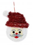 Hanging Tinsel Santa Face Plaque