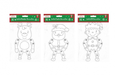 Christmas Jointed Card Decorations 4 Pack