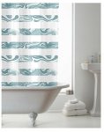 Marble Wave Design Shower Curtains With Rings