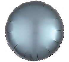 Amscan Silk Lustre Steel Blue Circle Standard Foil Balloons