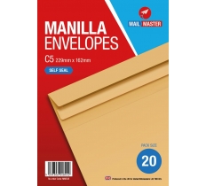 Mail Master C5 Manilla Self Seal 20 Pack Envelope