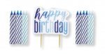 Blue Happy Birthday Pick Candle & Spiral Candle Set 13pc