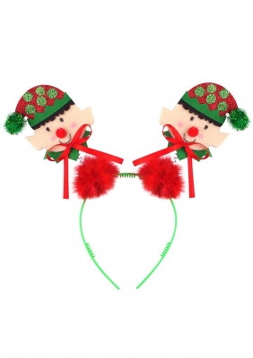 Christmas Elf Head Bopper Headband With Red Fur