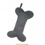 Deluxe Plush Grey Bone Shape Stocking 40cm X 25cm