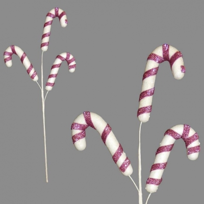 3 CANDY CANE CLIP 48CM PINK