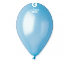 Gemar 13" Pack 50 Latex Balloons Metallic Light Blue #035