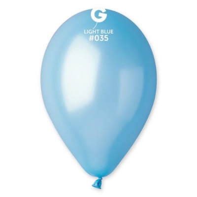 Gemar 13" Pack 50 Latex Balloons Metallic Light Blue #035