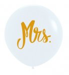 Mrs Fashion Colour White 24" Latex Balloons 60cm 3 Pack