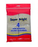 Superbright Non Scratch Silver Scourers 4 Pack