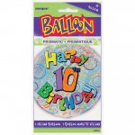 Age 10 Birthday Prism Round Foil Balloon 18"