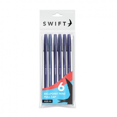 Pull Cap Ballpoint Pens 8 Pack