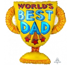 Fathers Day 26" x 27" Best Dad Trophy Shape Balloon