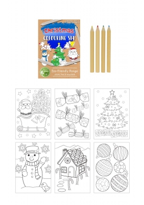 Christmas'Eco-Friendly' Mini Christmas Colouring Set (14cm)