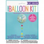 Clear Giant Balloon With Rainbow Confetti And Dots Tassel 24