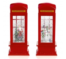 26.5cm Light Up Telephone Box Water Spinner