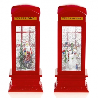 26.5cm Light Up Telephone Box Water Spinner