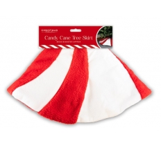 Festive Faux Fur Candy Cane Tree Skirt