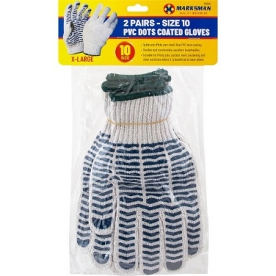 2Pc 25cm Pvc Dots Coated Gloves