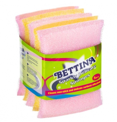 Bettina 5Pc Sparkle Delicate Coloured Scourer