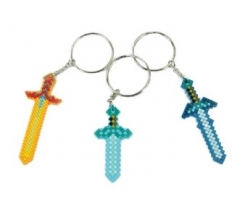 Pixel Sword Keyrings x 12 (27p Each)