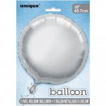 Solid Round Foil Balloon 18" Silver