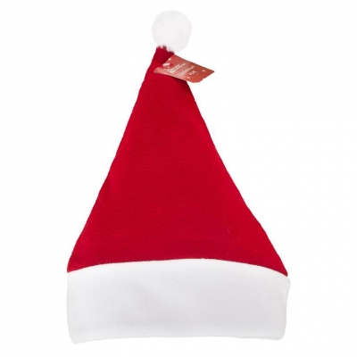 Deluxe Santa Hat Soft Feel With Pom Pom