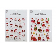 Santa Stickers Foil 20 Pack