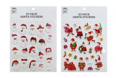 Santa Stickers Foil 20 Pack