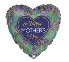 18" Mothers Day Glitter Peacock Foil Balloon