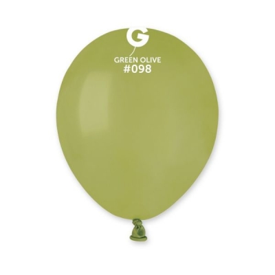 Gemar 5" Pack 50 Latex Balloons Green Olive #098