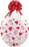 Qualatex 18" Diamond Clear Swirling Hearts Round 25 Pack