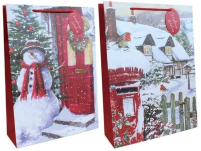 Gift Bag Christmas Trad Scenes Ex Large ( 32 x 44 x 11cm)