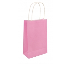 Baby Pink Paper Party Bag With Handles 14cm x 21cm x 7cm