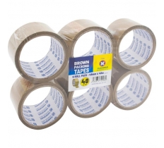 Brown Packing Tape 48mm x 40M 6 Pack