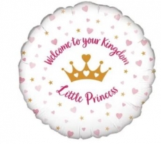 18" Welcome Little Princess Hearts Holographic