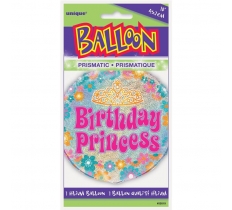 Birthday Princess Prism Round Foil Balloon 18"