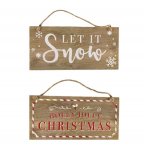 Festive Wooden Plaque Wall Hanging 12cm x 25cm